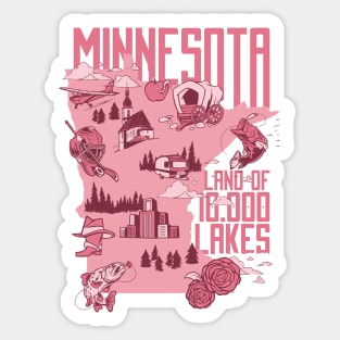 Minnesota Land of 10,000 Lakes // Land of Ten Thousand Lakes Sticker